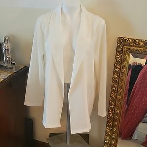 Lush Size L Longline White Blazer